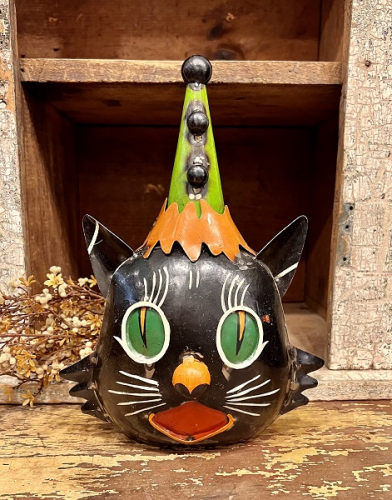 BLACK CAT W/ CLOWN HAT AVAIL JUNE 2025